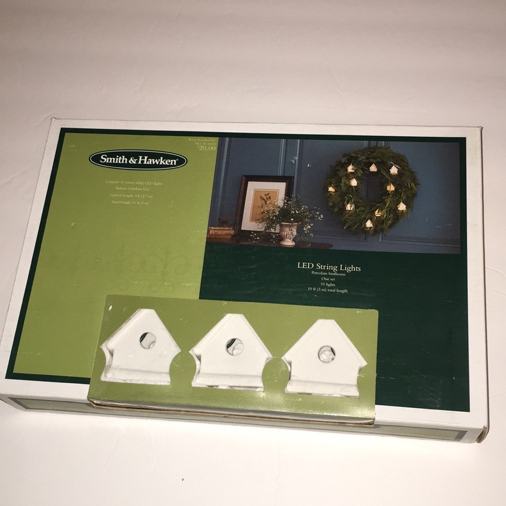 NEW Smith & Hawken Porcelain Birdhouse Lights